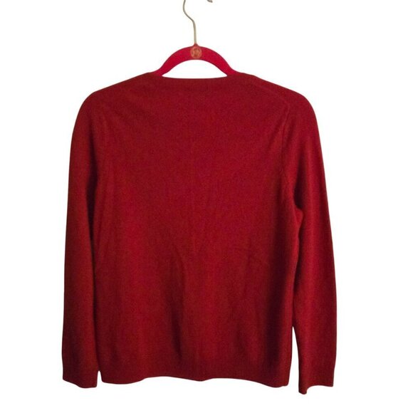 Talbots Red 100% Cashmere Crewneck Sweater Quiet Luxury Size Mp - Picture 3 of 5